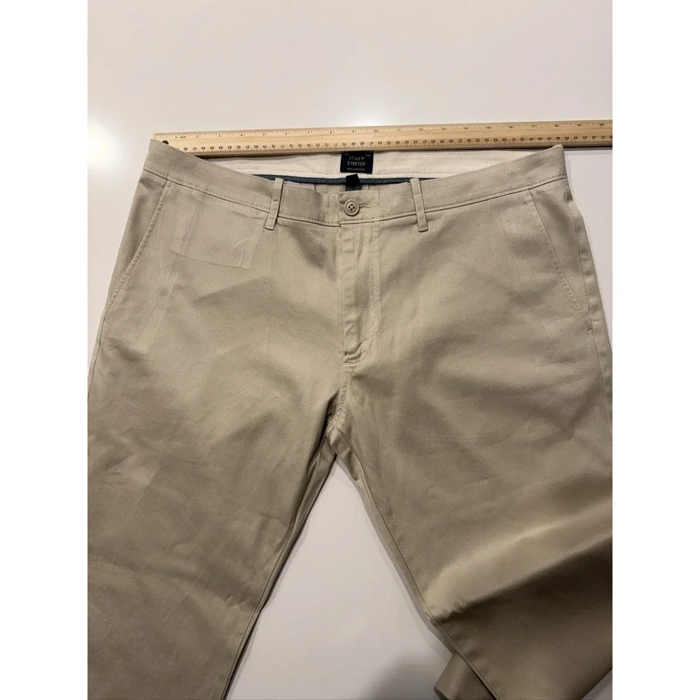 J.Crew Stretch Khaki Chino Pants 484 Slim Fit Beige W36 L32 Cotton